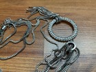 Vintage necklace 4 Strand Faceted box chain modernist AB crystals Pendant 36” — photo 4