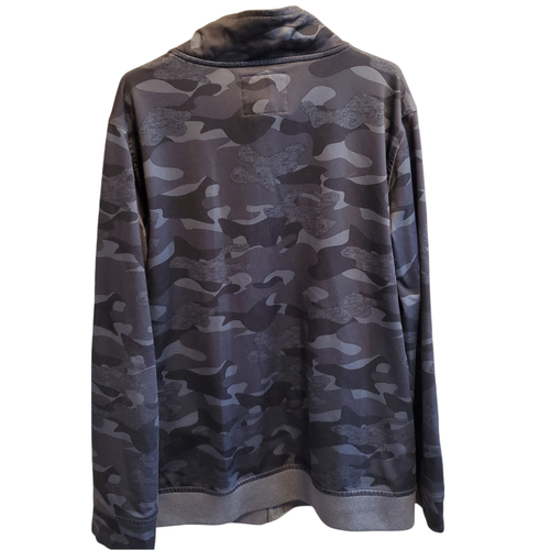 OshKosh Boys Sz 12 Hoodie Jacket Gray Camo Zip Front Long Sleeve Collar Pockets - Picture 2 of 7