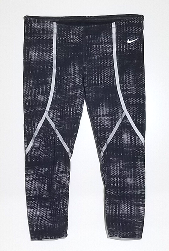 Leggings capri cortos estampados negros Nike Dri-Fit para mujer talla M - Imagen 3 de 11