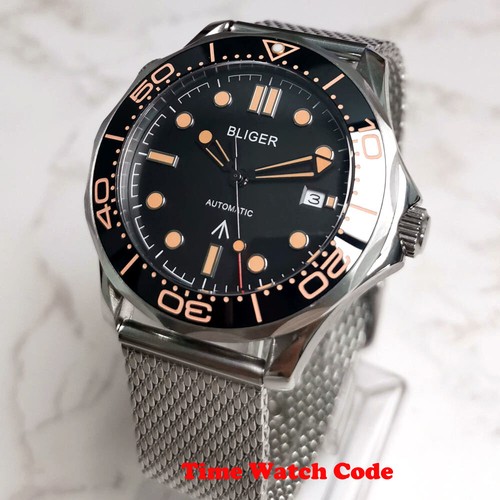 41 mm NH35 Miyota8215 PT5000 Automatik Herrenuhr schwarzes Zifferblatt Datum Saphirglas - Bild 6 von 18