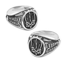 Ukrainian Tryzub Trizub Patriotic Mens Ring Sterling Silver 925 Слава Україні