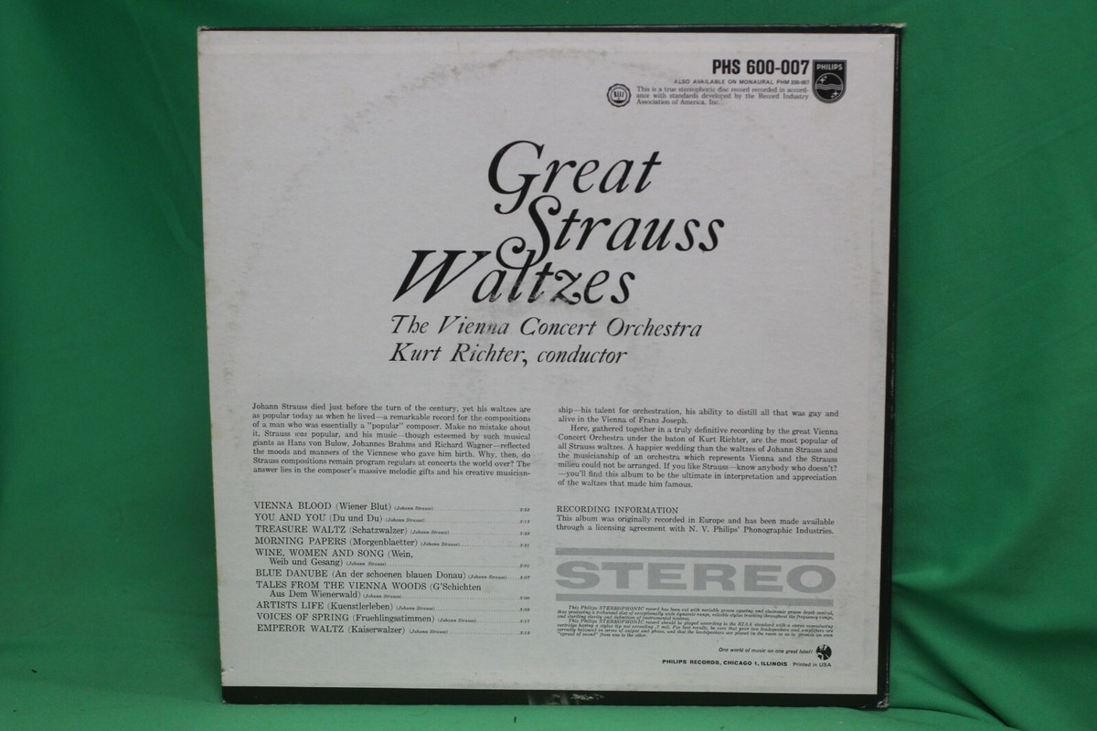 Kurt Richter Vienna Concert Orchestra Great Strauss Waltzes
