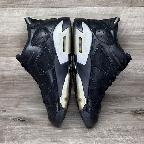 Nike Air Jordan 6 Low Chrome Mens Size 10.5 Retro Black Sneakers 304401-003 - Picture 5 of 10