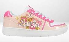 NWT Barbie by Mattel Women's sz 7 Casual Lace-up Court Sneakers Pink Memory Foam