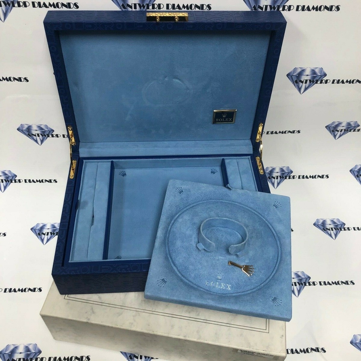ROLEX コレクションボックス 紺系 GENUINE ROLEX WATCH BOX 51.00.01 JUMBO BLUE PRESENATION BOX