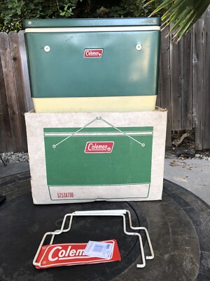 Vintage Coleman 5253A7A Green Metal Cooler W/Tray | eBay