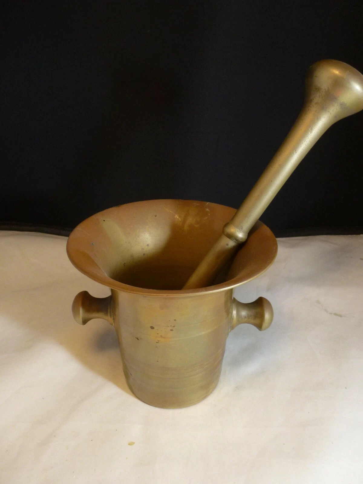 Antique Mortar & Pestle Apothecary Medicine Cast Bronze Metal Grinder