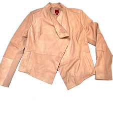 G.i.l.i. Open Front Womens Leather Jacket Sz 14 Salmon Color Open Front