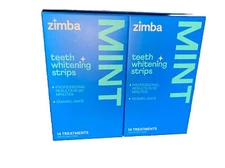 LOT OF 4 Zimba Teeth Whitening Strips !!!!🇺🇸- Mint Flavored 12/25