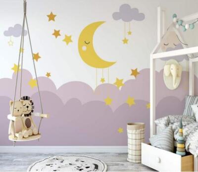 3D Moon Star Cloud ZHU3455 Wallpaper Wall Mural Removable Self-adhesive Amy