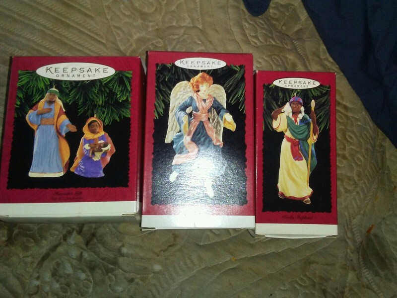 Lot Of 3 Hallmark Keepsake Ornaments Nativity 1995 And 1996 MIB