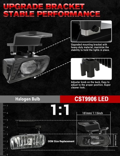 For 99-02 Chevy Silverado/00-06 Tahoe LED Headlights Turn Signal+Fog Lights Kit - Foto 15 di 17