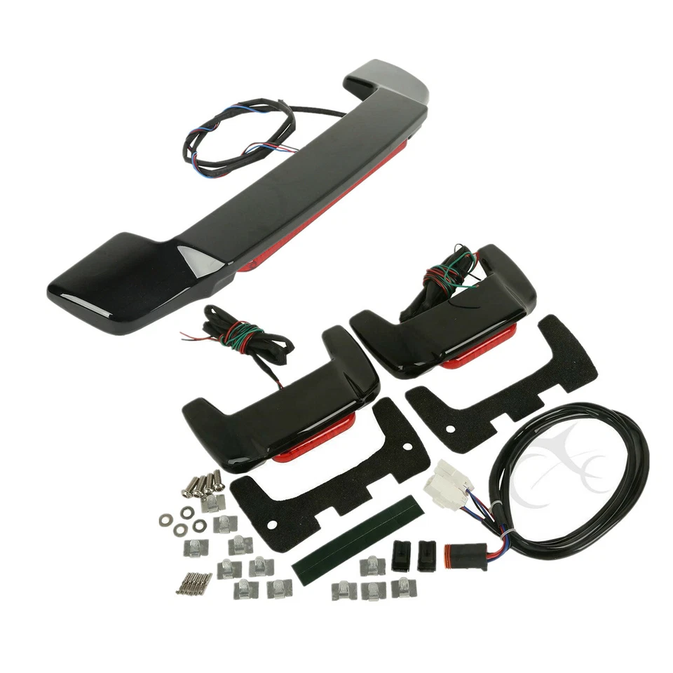 Alforjas de luz de freno de maletero tapas alerones aptos para Harley Touring Touring 97-13 Foto 2 de 4