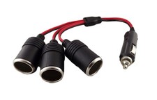 1x Car Cigarette Lighter Splitter Charger 1 To 3 Way Socket Outlet Cable 12V 24V
