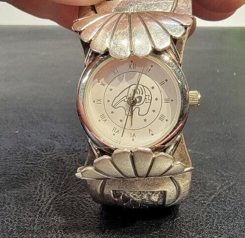 Vintage Native American Silver Cuff Watch Bracelet Able Arthur