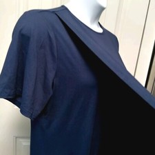 Shein Curve Women Blue Dress Plus Size 2XL Wrap Look Stretch Bodice Short Sleeve