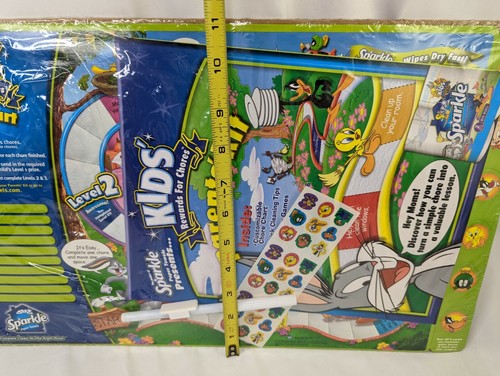 Sparkle Paper Towels Kids Chore Chart Kit Looney Tunes 2005 Sealed - Picture 6 of 6