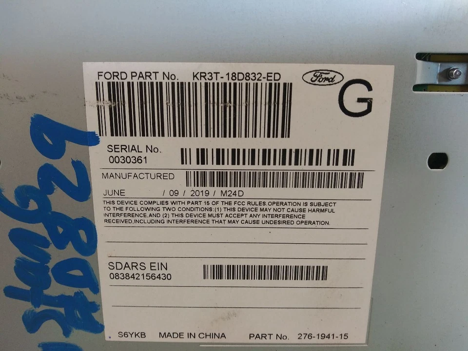 2019 Ford Mustang OEM Radio Receiver AM-FM-MP3 ID KR3T-18D832-ED Fits 19 Foto 3 de 4