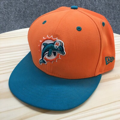Miami Dolphins NFL Snapback Hat Mens Blue Gray 3/8 Fitted Embroidered  Logo