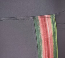 Soulgani Active Chaos  Beauty Side Stripe Cropped Legging-Gunmetal-2X A395647