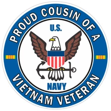 U.S. Navy Proud Cousin of a Vietnam Veteran Bumper Sticker Military Decal 5"