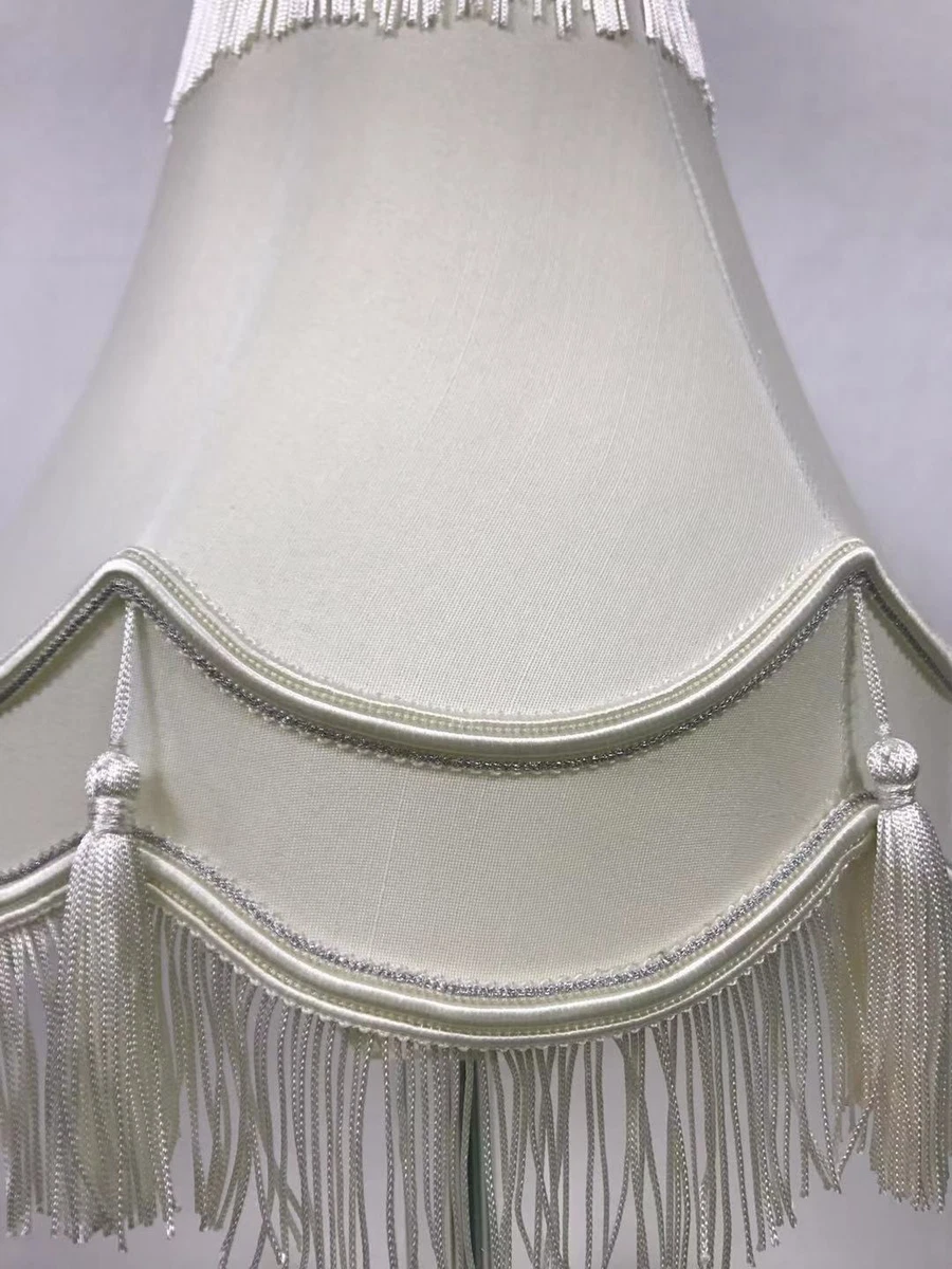 Silver and white lamp shade deals