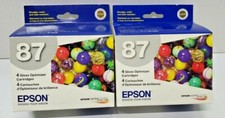 Epson 87 Gloss Optimizer Ink Cartridge T087020 Lot of 2 Boxes for 8 cartridges