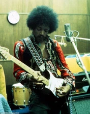 Jimi Hendrix Playing Guitar On Studio 8x10 Picture Celebrity Print