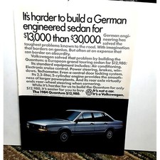 1984 Volkswagen Quantum Car VW Original Print Ad 1980s vintage