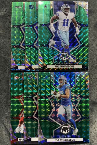 2022 Panini GREEN MOSAIC PRIZM NFL Football Cards You Pick/Choose! READ*