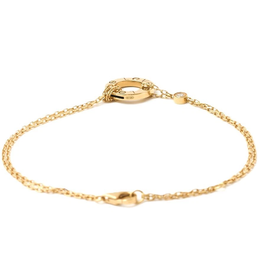 Brazalete Cartier Love Circle B6038300 Brazalete K18YG Diamante Oro Amarillo Caja Bolso Foto 4 de 4
