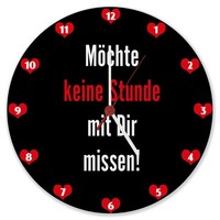Zweisamkeit Wanduhr Aus Alu Mit Spruch: MöChte Keine Stunde Mit Dir Missen