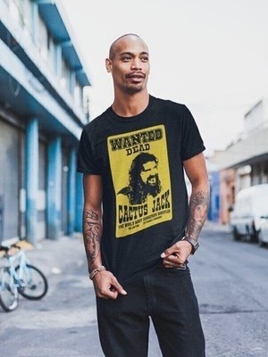 Cactus Jack Wanted Dead Mick Foley Mens T-shirt | eBay