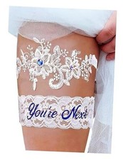 Bridal Garter Set Lace Crystal Wedding Garter Set Flower Garters Belt White