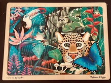 Melissa & Doug Hand Crafted Rain Forest 48 piece wooden puzzle