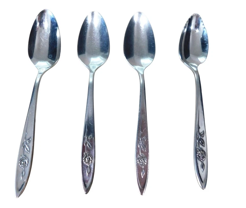 Oneida Community 16 Stainless Spoons My Rose Pattern Serving Grapefruit Dinner - Image 4 of 4