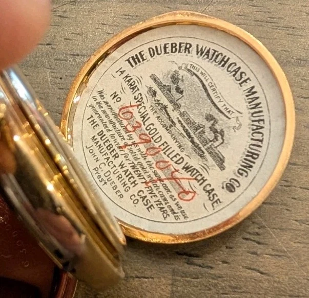 Antique 1908 Hampden 3/0s Molly Stark Hunting Lever Gold Filled Pocket Watch  - Image 4 of 4