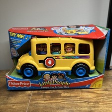 Fisher Price Little People Beeps The School Yellow Bus Eyes Move SEALED 2002