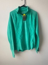 NWT Tek Gear Women's 1/4 Zip Green aqua Fleece Quarter Zip Pullover Size L