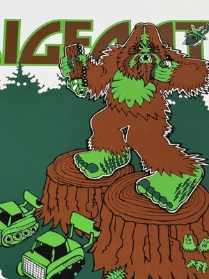 Missing Link Bigfoot One Portland Oregon Original Print Poster Proof