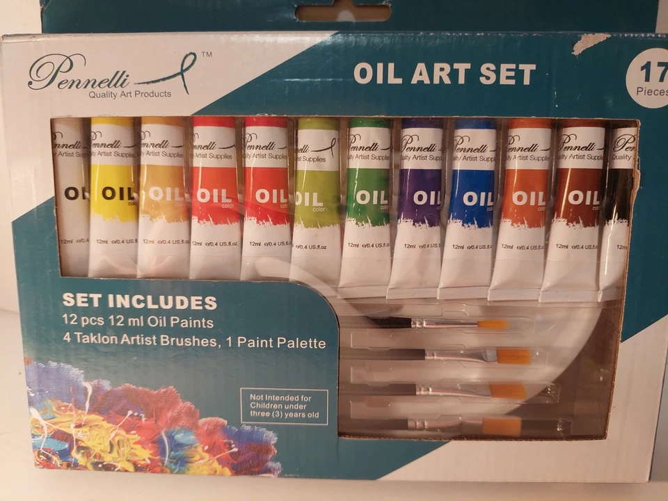 Pennelli Oil Art Set 17 Pieces Paints Brushes Palette New In Box - Image 3 of 4