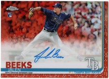 2019 Topps Chrome Orange Refractor #RA-JBE Jalen Beeks Auto 04/25 Rays