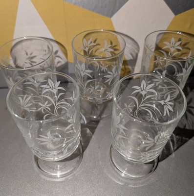 Luminarc Kavalier Gläser mit weiß geätztem Blumenmuster 5er Set