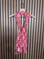 New Charming Charlie Scarf Orange Purple Abstract Fringe Shaw Accessory