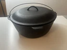 Vintage Cast Iron Dutch Oven 8 10 In with Lid Made In USA Pre-owned
