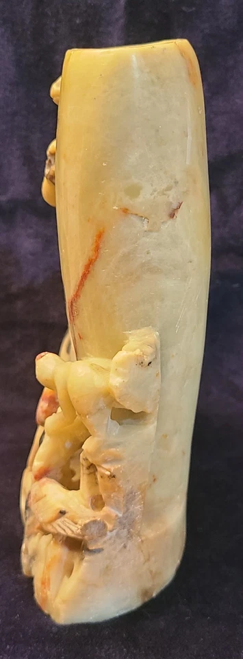 Chinese Soapstone, Hand Carved, Brush Pot. Antique! Vintage! - Image 2 of 4