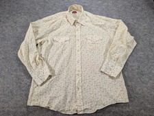 Vintage Miller Western Wear Shirt Mens 17 1/2 34 Pearl Snap Floral Cowboy 70s