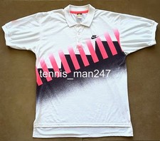 Polo tennis Nike Andre Agassi 1990 US Open Air Tech Challenge Court denim