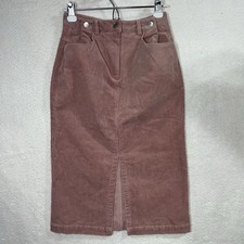 Gangnam Corduroy Midi Pencil Skirt Rose Pink Women's Size S