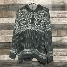Cj Banks Fair Isle Hooded Sweater Women’s 1X Gray Pullover Soft